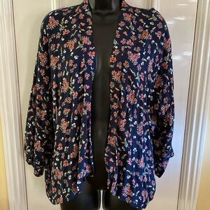 Loft Brand caftan. Blue with pink & white flowers. Size M/L